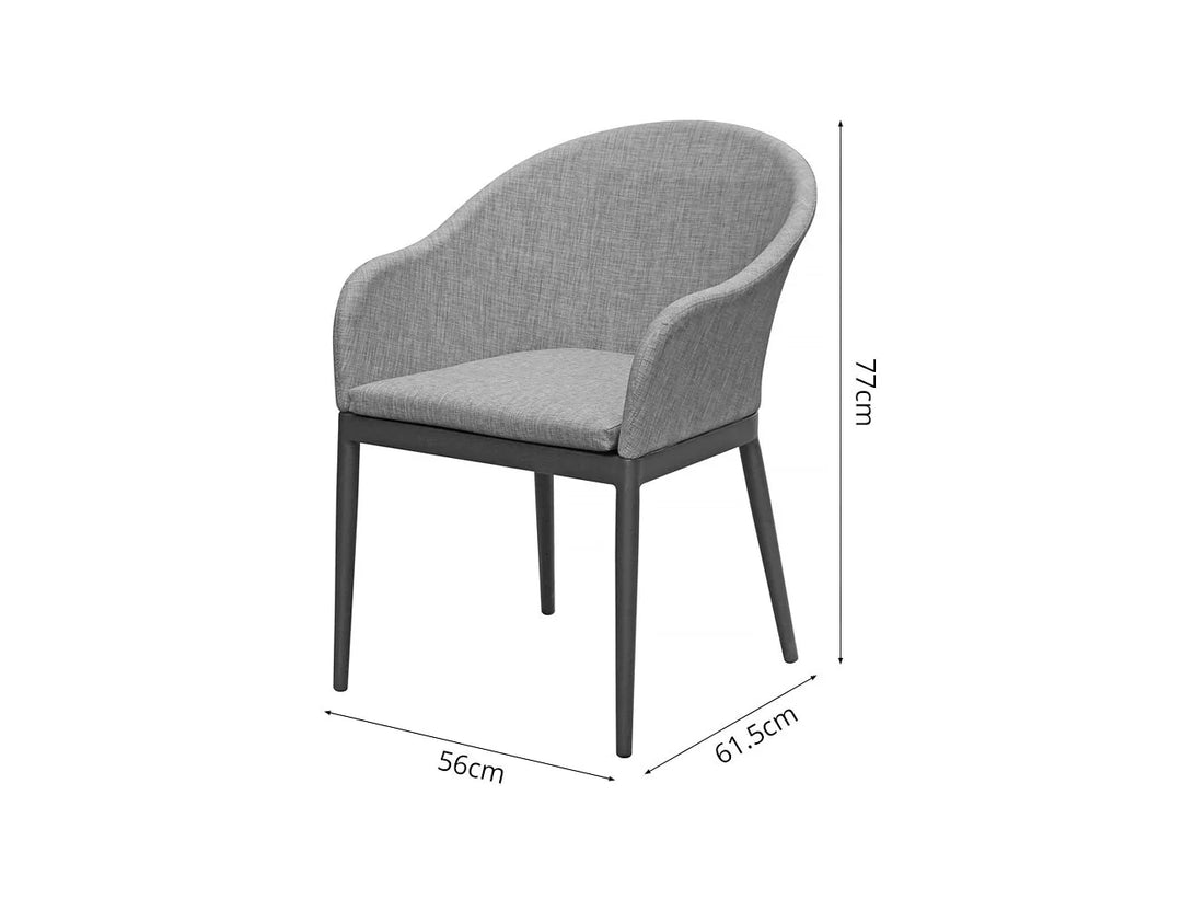 Nightjar Aluminium Outdoor Patio Dining Chair Color: Light Grey