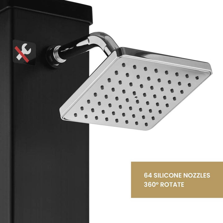 Modern Freestanding Outdoor Shower - Solar Heated - 40L