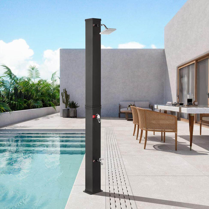 Modern Freestanding Outdoor Shower - Solar Heated - 40L