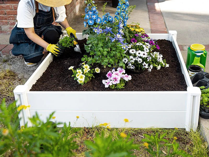 Modular Raised Garden Bed with Grow Grid 115 x 115 x 33cm