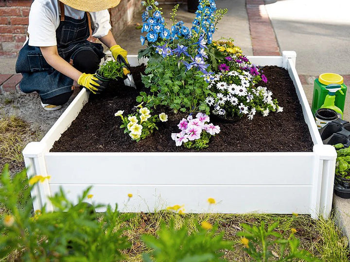 Modular Raised Garden Bed with Grow Grid 115 x 115 x 33cm