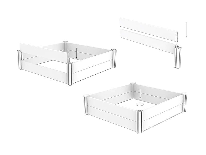 Modular Raised Garden Bed with Grow Grid 115 x 115 x 33cm