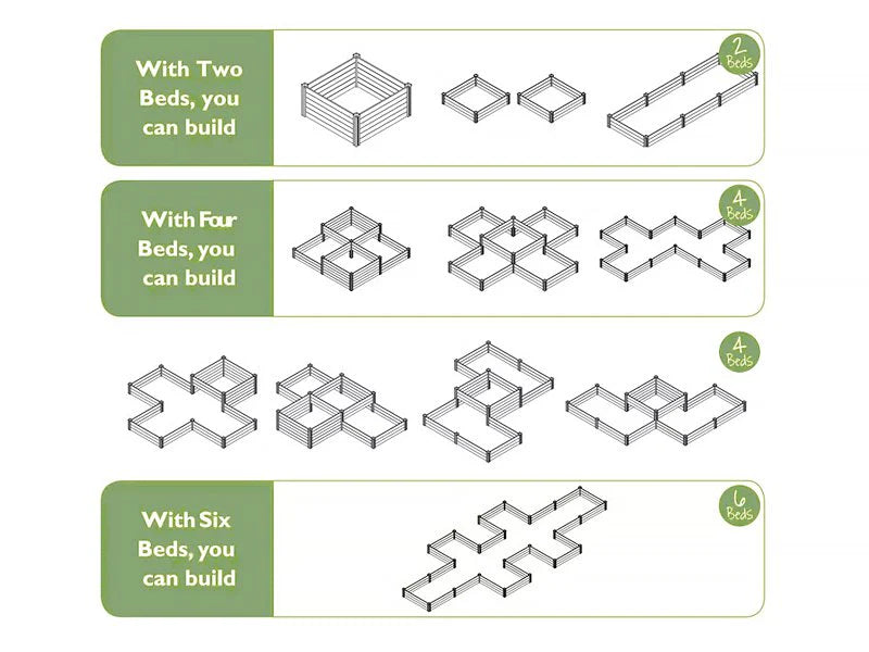 Modular Raised Garden Bed with Grow Grid 115 x 115 x 33cm