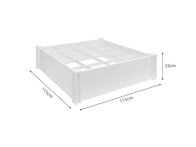 Modular Raised Garden Bed with Grow Grid 115 x 115 x 33cm