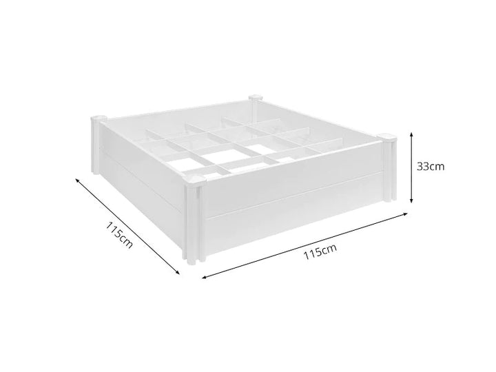 Modular Raised Garden Bed with Grow Grid 115 x 115 x 33cm