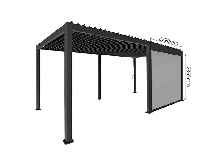 Waihi & Hahei Pergola Retractable Shade Blind - 3m Color: Charcoal