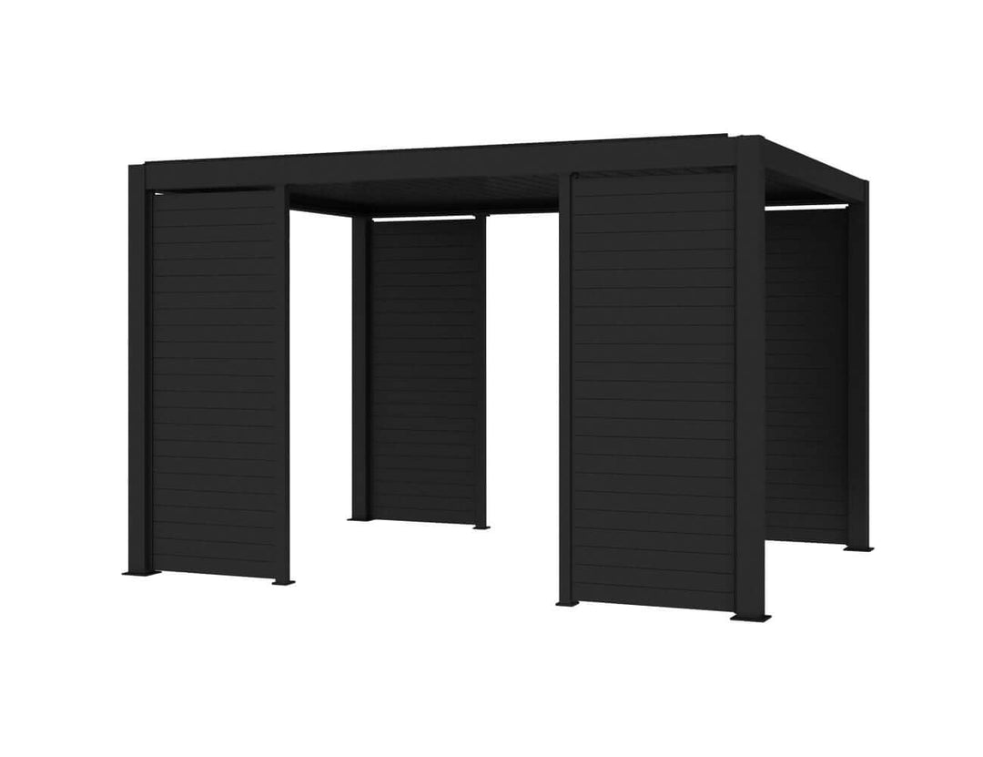 Tasman Freestanding Pergola Tongue and Groove Privacy Screen Size: 1.28m Colour: Black