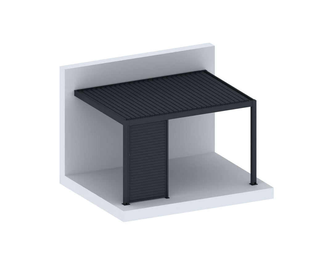 Caribbean Wall Mounted Pergola Shutter Wall Size: 0.73m Colour: Black