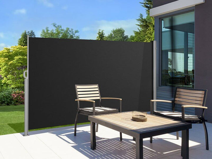 Patio Screen Retractable Side Awning 2m x 3m Color: Black
