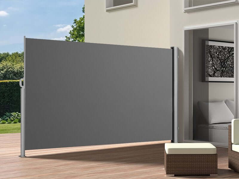 Patio Screen Retractable Side Awning 2m x 3m Color: Grey