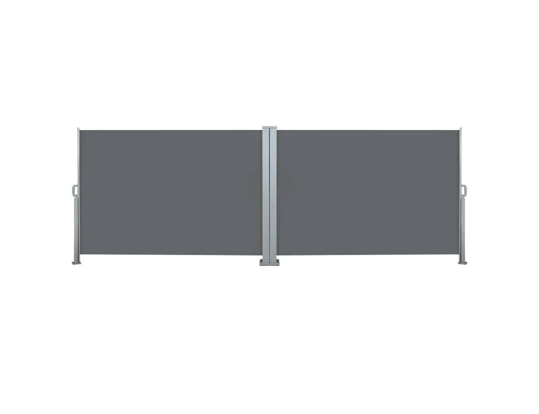 Retractable Double Side Awning, Free-standing Design 1.8m x 6m Color: Grey