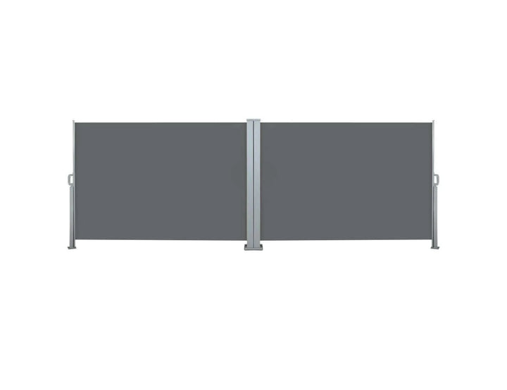 Retractable Double Side Awning, Free-standing Design 1.8m x 6m Color: Grey