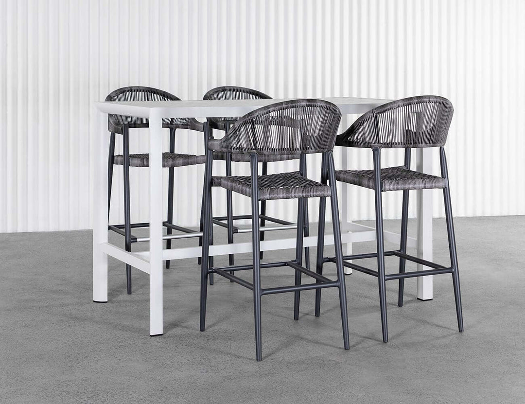 Stratus Outdoor Aluminium Bar Leaner Table Colour: Matte White size: 160cm