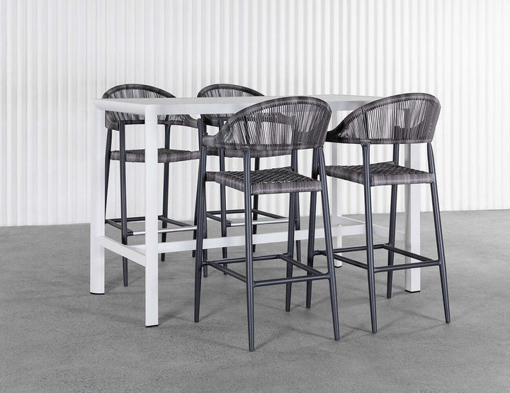 Stratus Outdoor Aluminium Bar Leaner Table Colour: Matte White size: 160cm