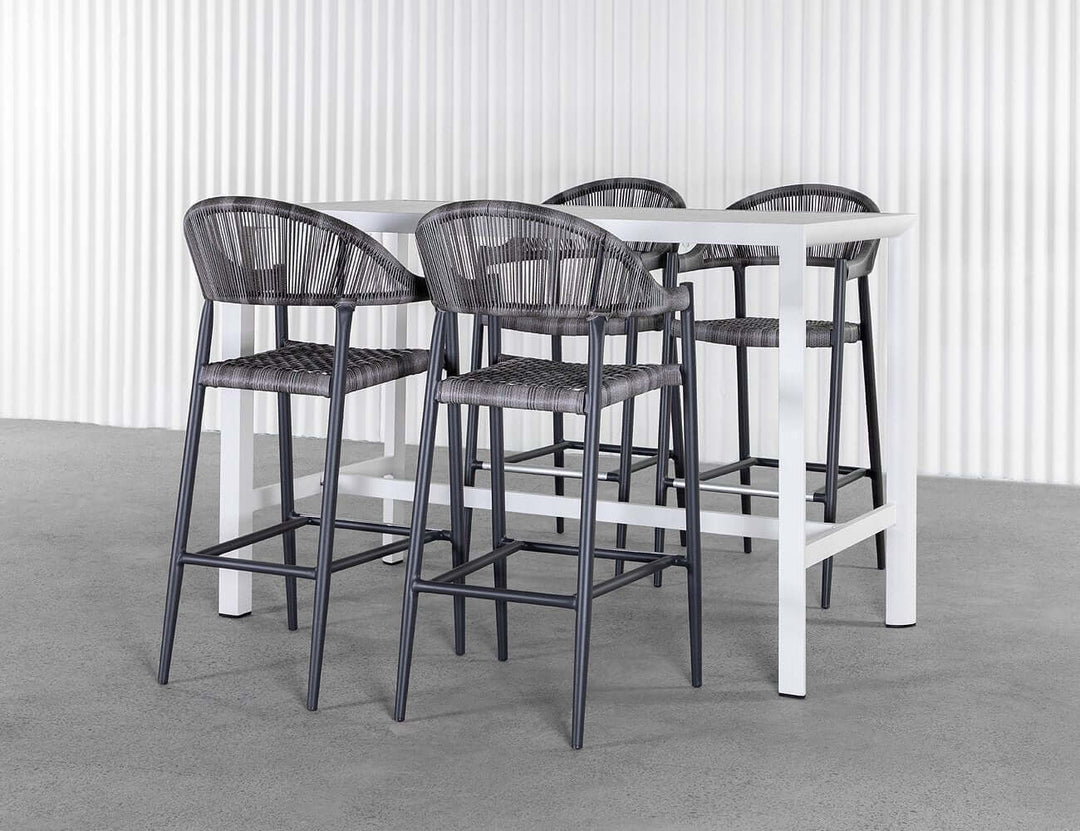 Stratus Outdoor Aluminium Bar Leaner Table Colour: Matte White size: 160cm