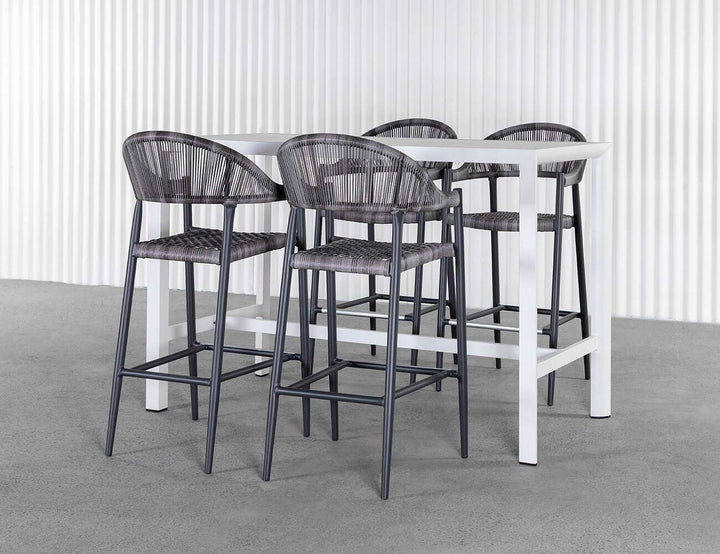 Stratus Outdoor Aluminium Bar Leaner Table Colour: Matte White size: 160cm