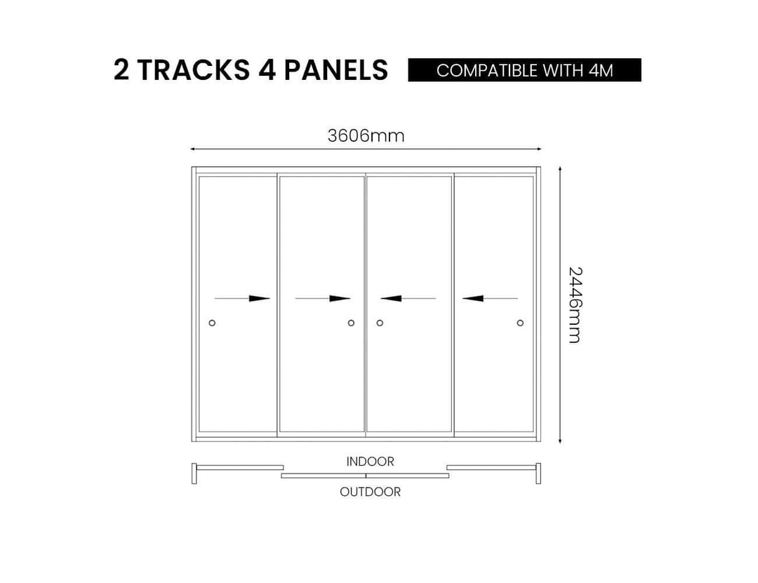 Frame Glass Sliding Door for Tasman Freestanding Pergola Size: 3m Colour: Black
