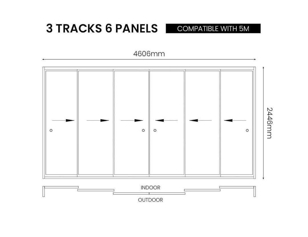 Frame Glass Sliding Door for Tasman Freestanding Pergola Size: 3m Colour: Black