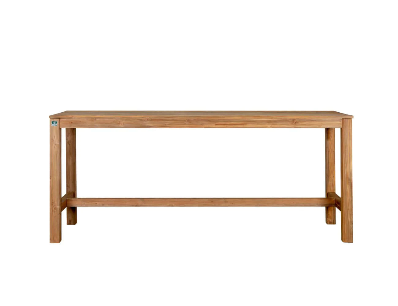 Teak Outdoor Long Bar Leaner Table 250 x 75 x 105cm