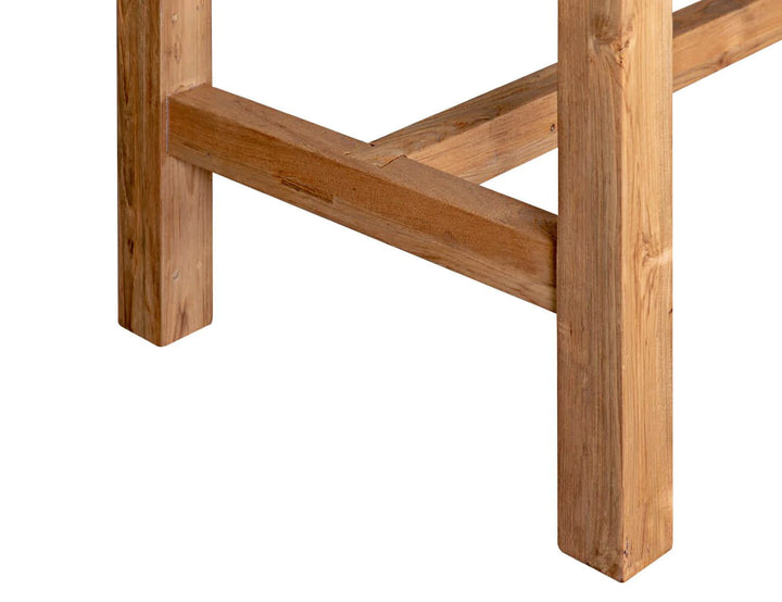 Teak Outdoor Long Bar Leaner Table 250 x 75 x 105cm