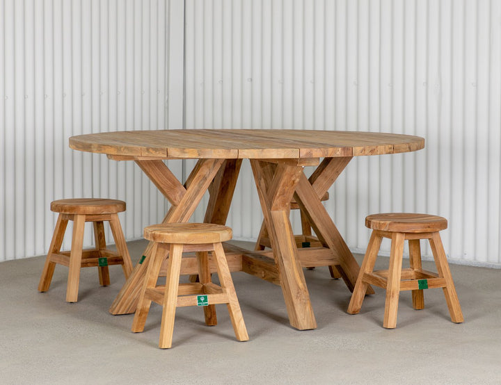 Teak Outdoor Round Stool