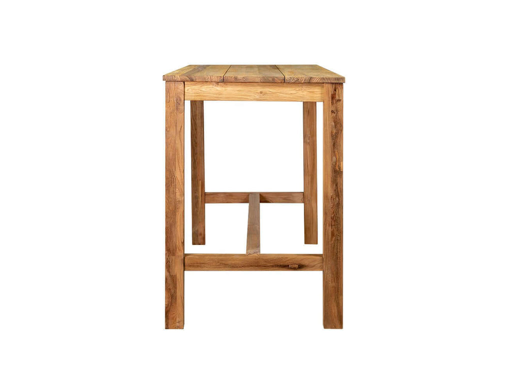 Teak Outdoor Rectangular Bar Leaner Table 180 X 75 X 105cm