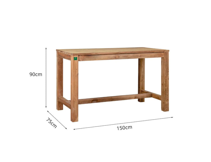 Teak Rectangular Counter Height Table