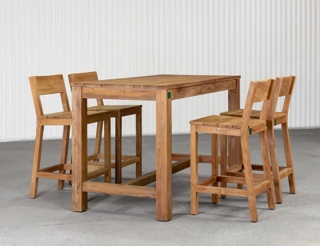 Teak Rectangular Counter Height Table