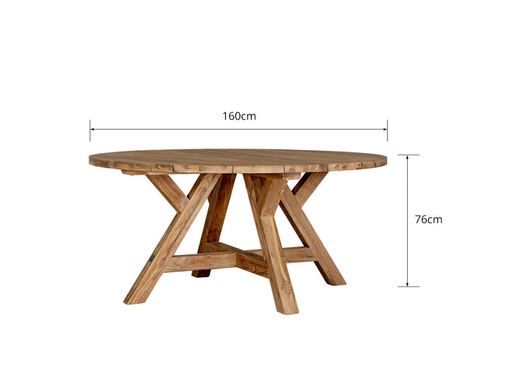 Caturra Teak Round Dining Table size: 160cm