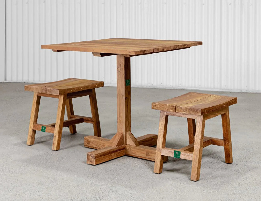 Teak Outdoor Square Bistro Table 80×80cm