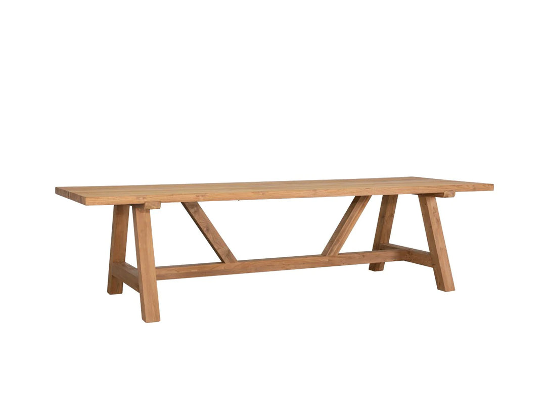 Stalwart Teak Trestle Dining Table 250cm