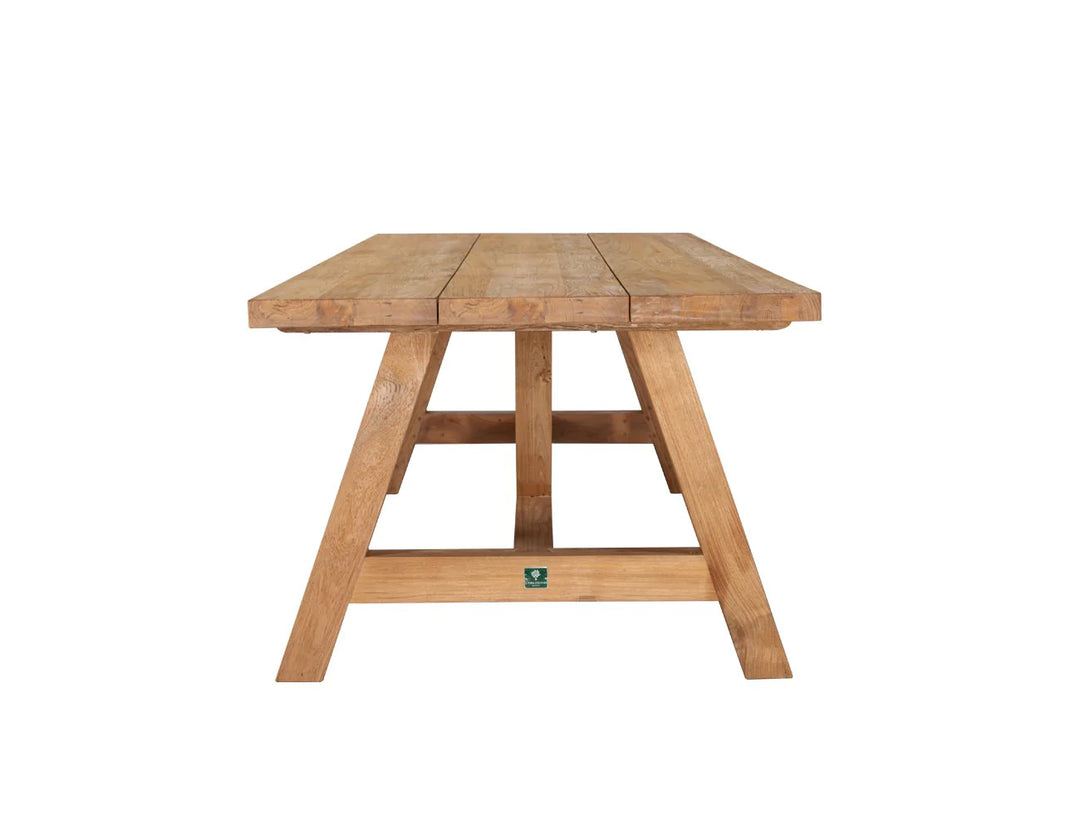 Stalwart Teak Trestle Dining Table 250cm