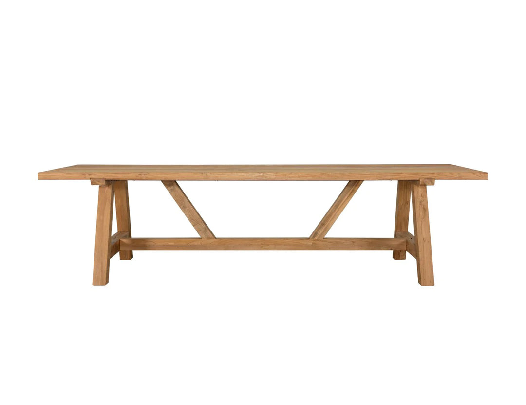 Stalwart Teak Trestle Dining Table 250cm