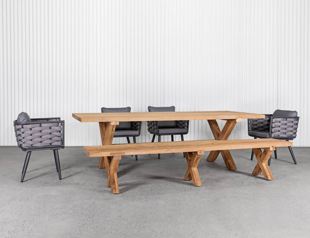 Sovereign Teak X-Leg Table - 250 x 100cm