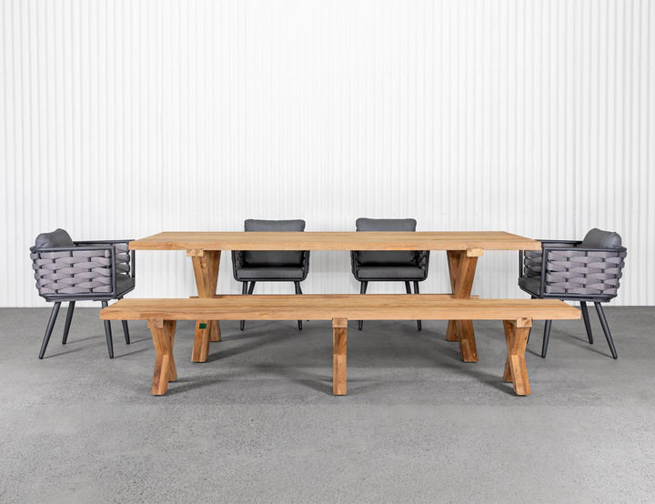 Sovereign Teak X-Leg Table - 250 x 100cm