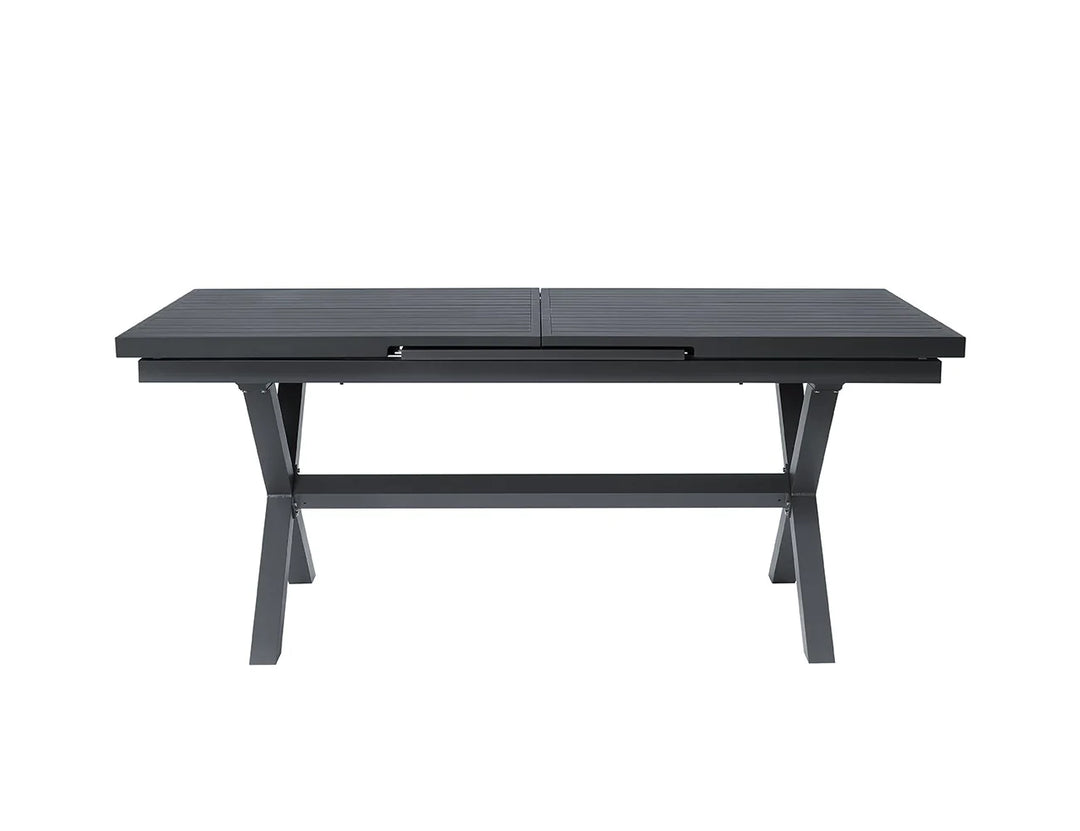 Tuba Outdoor Aluminium Patio Dining Extension Table (180-240 ) x 100cm Color: Dark Grey