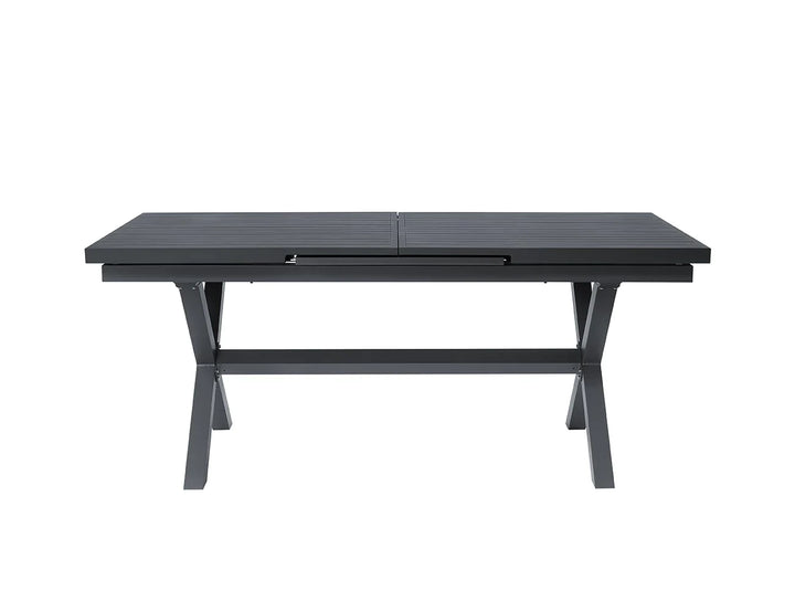 Tuba Outdoor Aluminium Patio Dining Extension Table (180-240 ) x 100cm Color: Dark Grey
