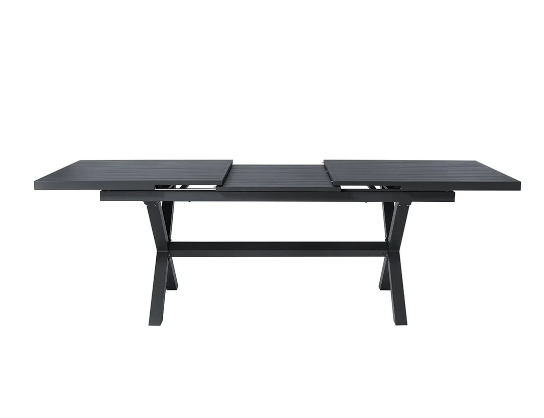 Tuba Outdoor Aluminium Patio Dining Extension Table (180-240 ) x 100cm Color: Dark Grey