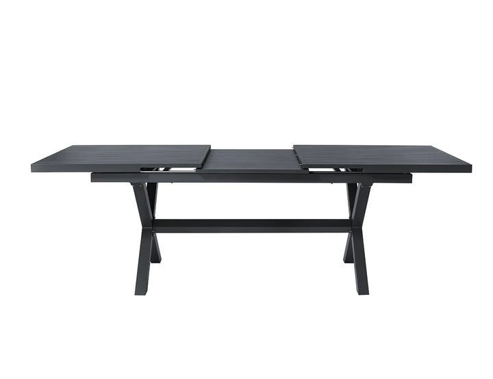 Tuba Outdoor Aluminium Patio Dining Extension Table (180-240 ) x 100cm Color: Dark Grey