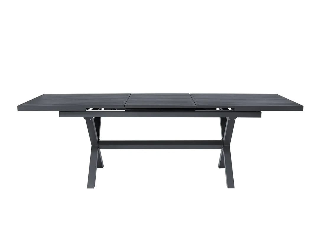Tuba Outdoor Aluminium Patio Dining Extension Table (180-240 ) x 100cm Color: Dark Grey