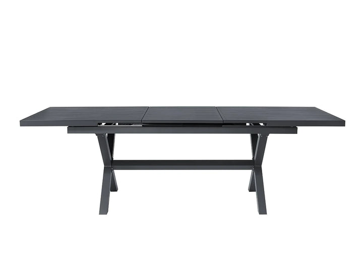 Tuba Outdoor Aluminium Patio Dining Extension Table (180-240 ) x 100cm Color: Dark Grey