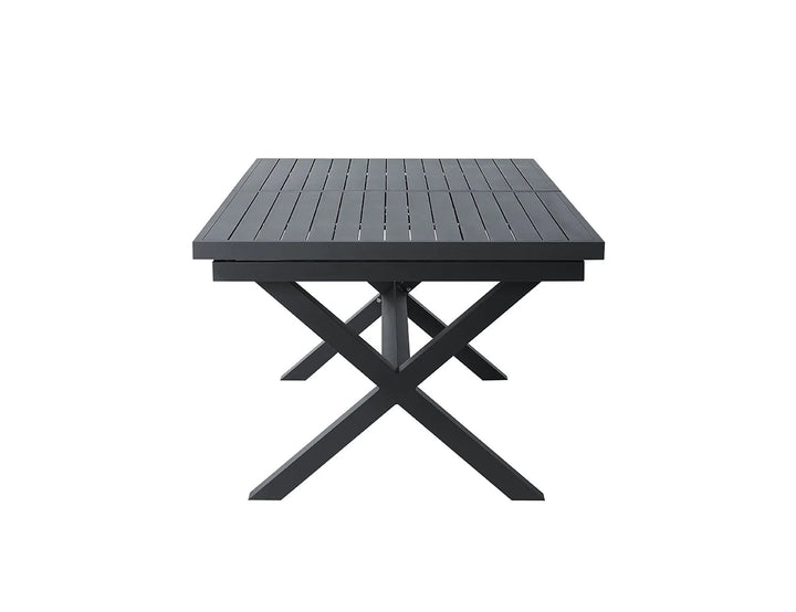 Tuba Outdoor Aluminium Patio Dining Extension Table (180-240 ) x 100cm Color: Dark Grey