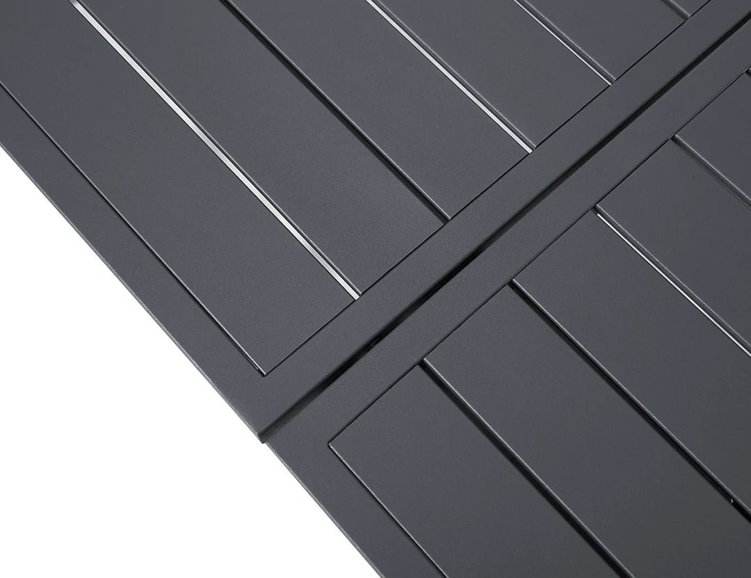 Tuba Outdoor Aluminium Patio Dining Extension Table (180-240 ) x 100cm Color: Dark Grey