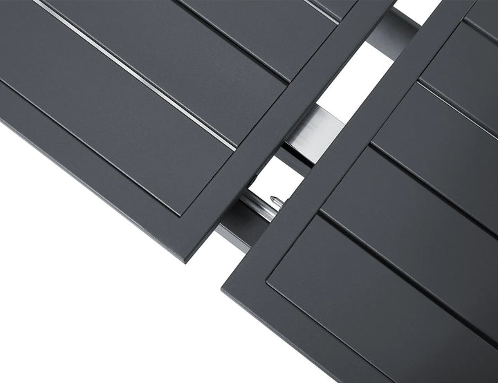 Tuba Outdoor Aluminium Patio Dining Extension Table (180-240 ) x 100cm Color: Dark Grey