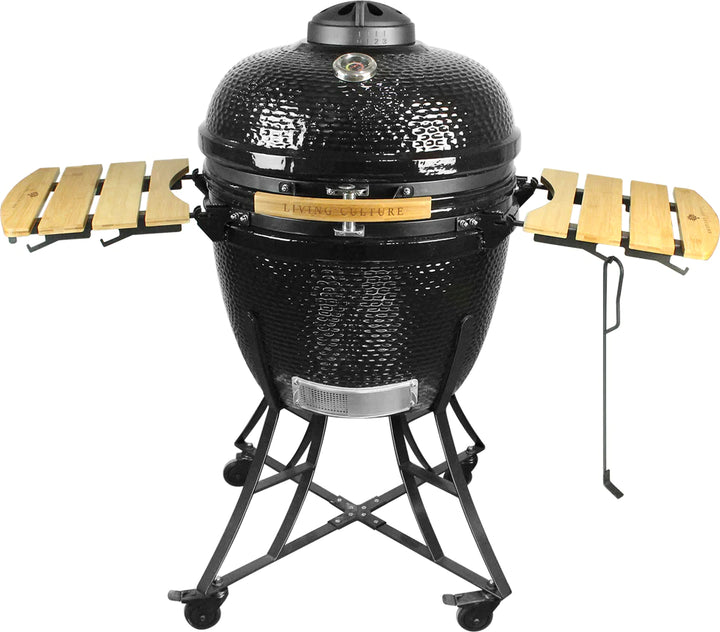 24" Kamado Ceramic Charcoal Grill With Bonus Accessory Pack Color: Black