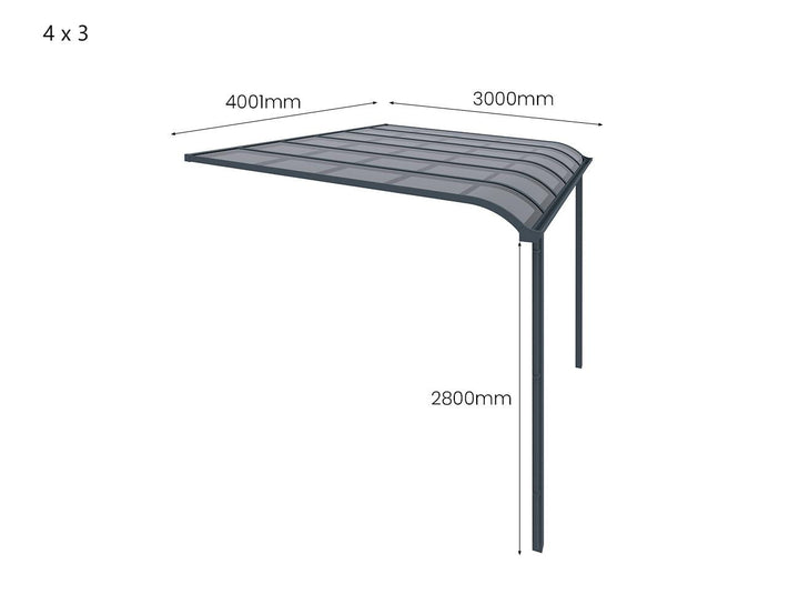 Country Wall Mounted Patio Cover Collection Size: 3 x 3m Colour: White - Light Grey