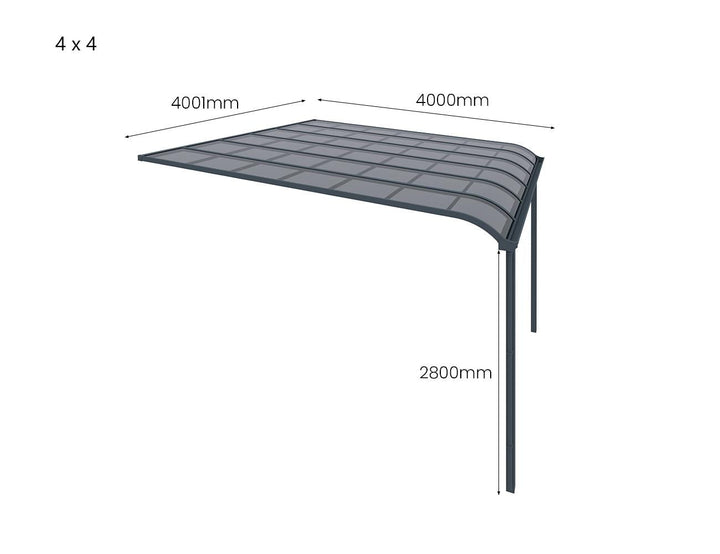 Country Wall Mounted Patio Cover Collection Size: 3 x 3m Colour: White - Light Grey