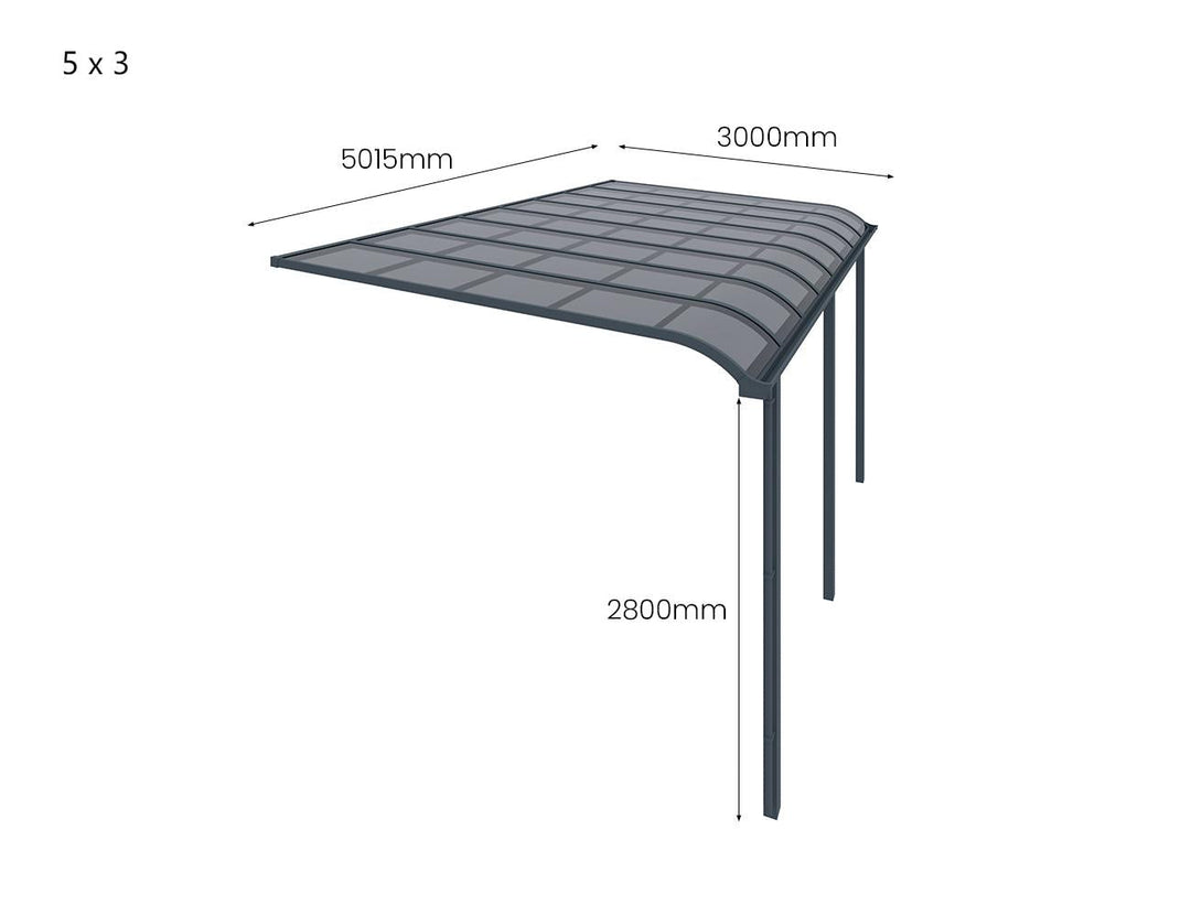 Country Wall Mounted Patio Cover Collection Size: 3 x 3m Colour: White - Light Grey