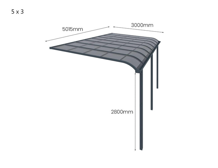 Country Wall Mounted Patio Cover Collection Size: 3 x 3m Colour: White - Light Grey