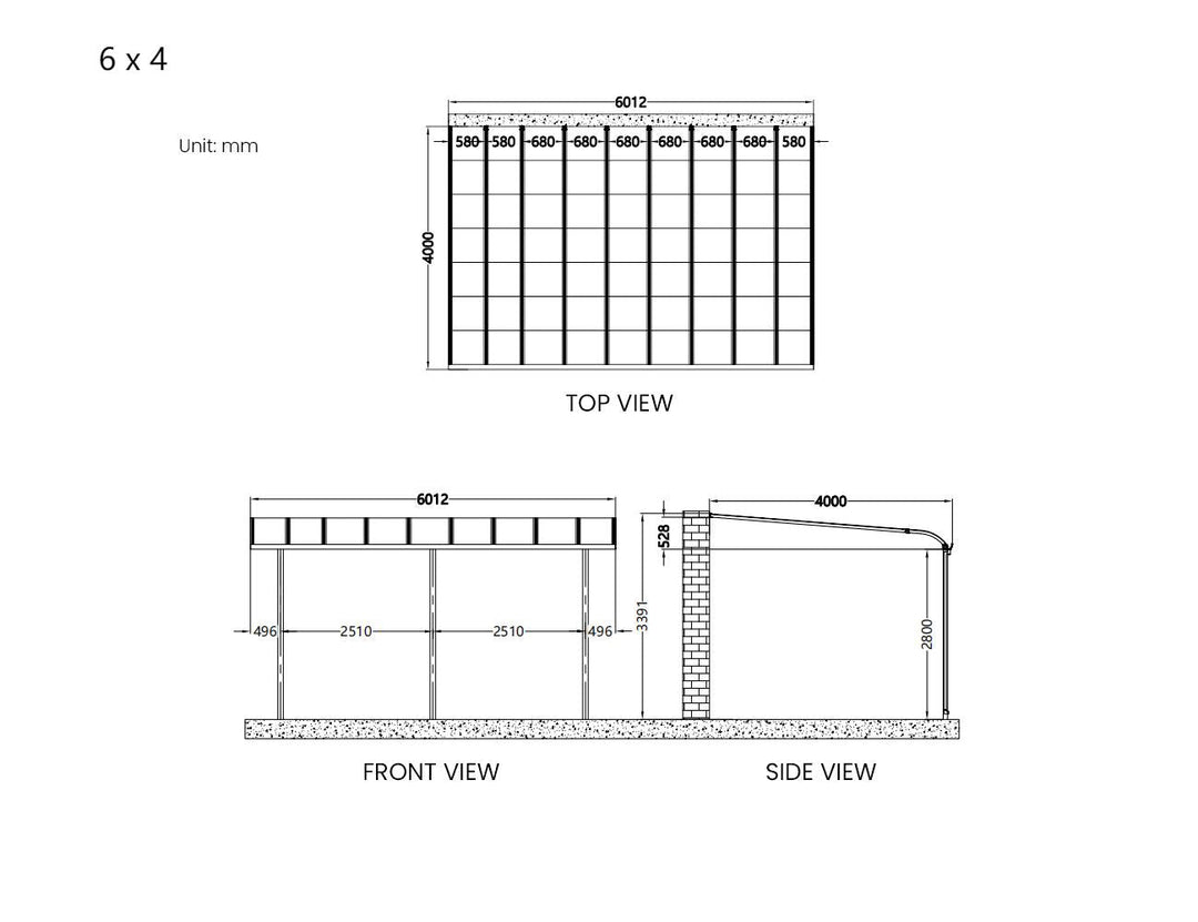 Country Wall Mounted Patio Cover Collection Size: 3 x 3m Colour: White - Light Grey
